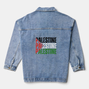 Chaqueta Vaquera Nombre palestino con bandera palestina