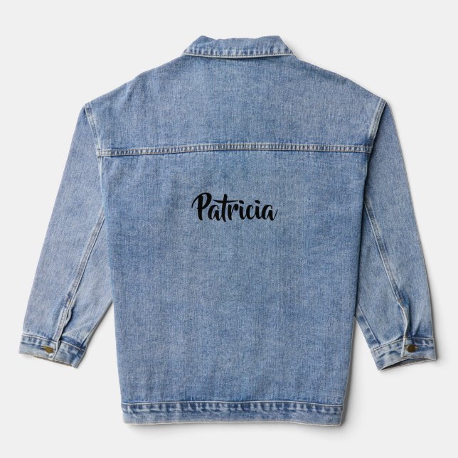 Chaqueta Vaquera Nombre personalizado blanco plano (Reverso )