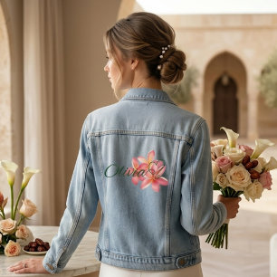 Chaqueta Vaquera Nombre personalizado con flor