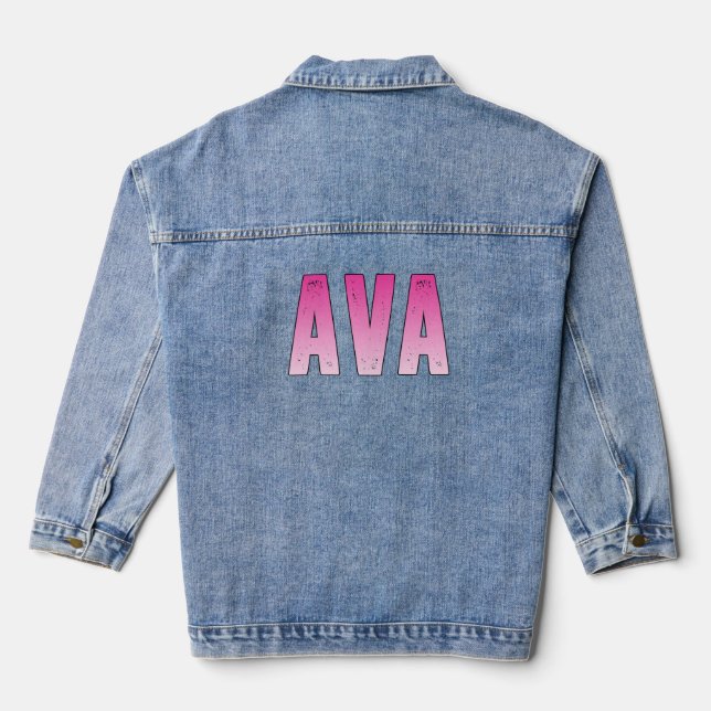 Chaqueta Vaquera Nombre rosa de Ava (Reverso )
