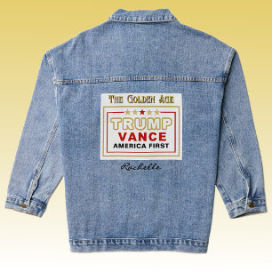 Chaqueta Vaquera Nombre, Trump Vance 2025 La Edad Dorada Moderna