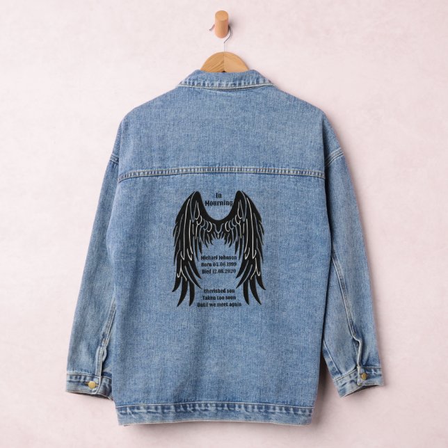 Chaqueta Vaquera Nombre y fechas personalizados de las alas negras  (Hangar)