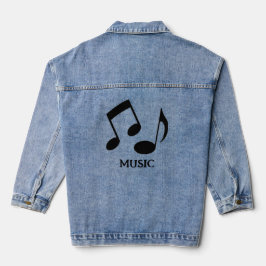 Chaqueta Vaquera Notas musicales Diseño Denim Jacket