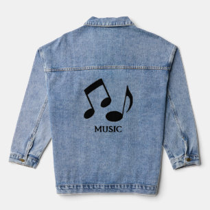 Chaqueta Vaquera Notas musicales Diseño Denim Jacket