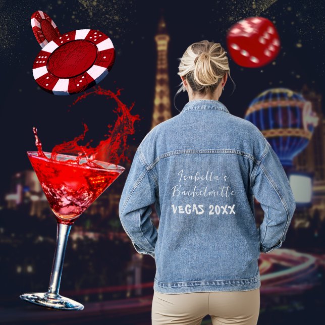 Chaqueta Vaquera Novia Desposada en Las Vegas Elegante Letra (Vegas)