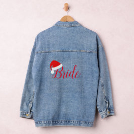 Chaqueta Vaquera Novia en Red Santa Hat Denim Jacket