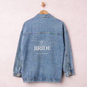 Chaqueta Vaquera Novia Escritura Moderna Boda