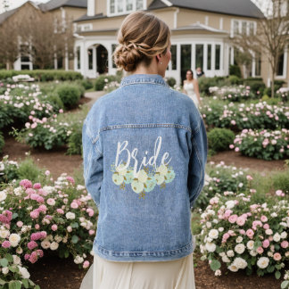 Chaqueta Vaquera Novia - Floral Azul Jean Demin Jacket