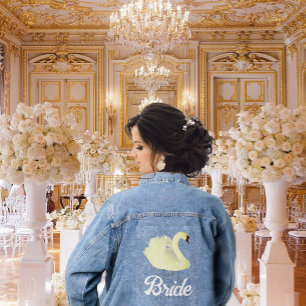 Chaqueta Vaquera Novia Hermosa Cisne Blanco