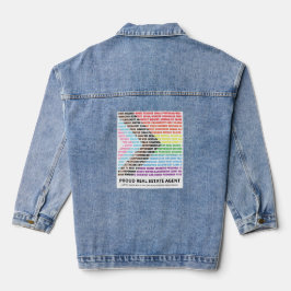 Chaqueta Vaquera Nube de palabras personalizada Arcoíris Diversidad