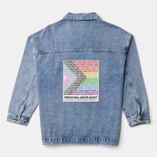 Chaqueta Vaquera Nube de palabras personalizada Arcoíris Diversidad