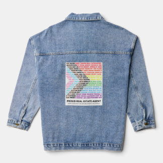 Chaqueta Vaquera Nube de palabras personalizada Arcoíris Diversidad