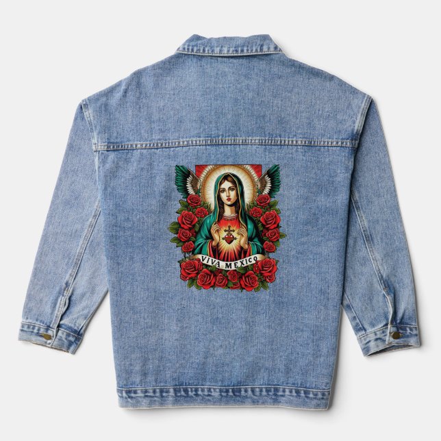 Chaqueta Vaquera Nuestra Señora de Guadalupe Madre María Viva Méxic (Reverso )