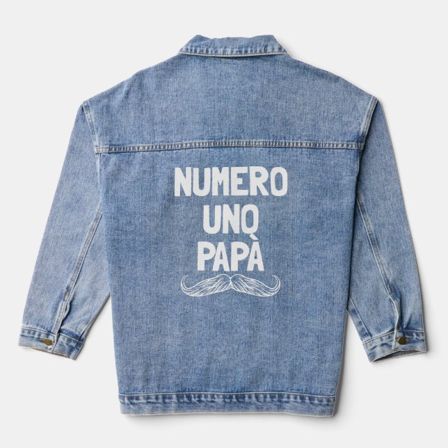 Chaqueta Vaquera Numero Uno Papa italiano padre número 1 papá (Reverso )