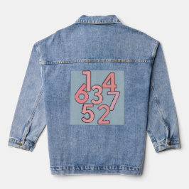 Chaqueta Vaquera Números Estética Minimalista Diseño de Números