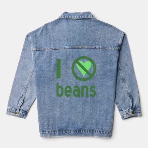 Chaqueta Vaquera Odio las judías Texto Verde