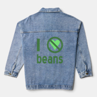 Chaqueta Vaquera Odio las judías Texto Verde