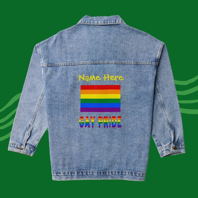 Chaqueta Vaquera Orgullo gay y bandera arcoiris Personalización ama (Subido por el creador)
