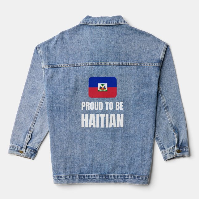 Chaqueta Vaquera Orgulloso de ser haitiano (Reverso )