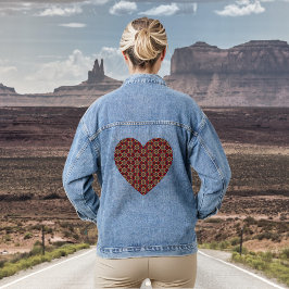 Chaqueta Vaquera Ornamental Cherry Blossom Pattern Denim Jacket