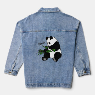 Chaqueta Vaquera Oso Panda Gigante Come Bambú Nombre  