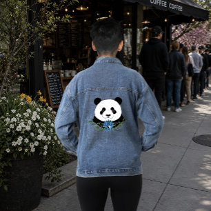 Chaqueta Vaquera Oso Panda Zen Loto Azul Yin Yang Verde