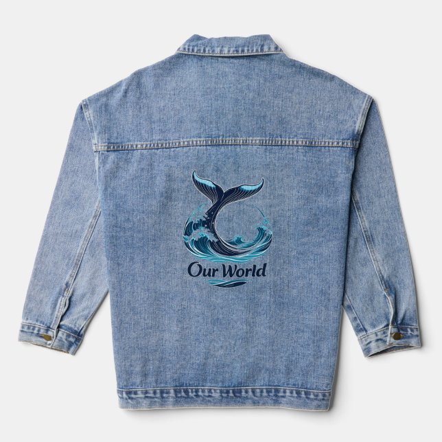 Chaqueta Vaquera Our World Whale Tail Ocean Conservation (Reverso )