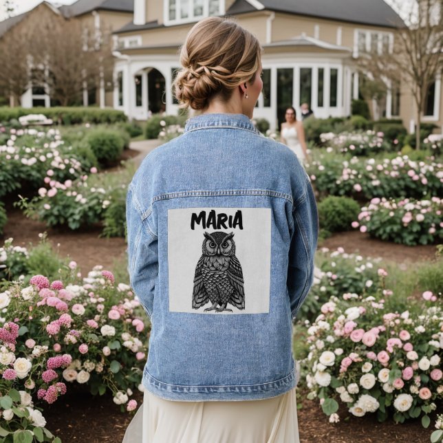 Chaqueta Vaquera OWL ART PERSONALIZADO Denim Jean Jacket (Reverso Boda)