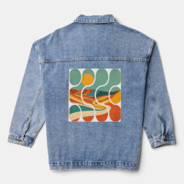 Chaqueta Vaquera Paisaje Desértico de Arte Moderno de Mitad de Sigl