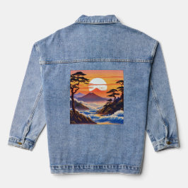 Chaqueta Vaquera Paisaje japonés del sol