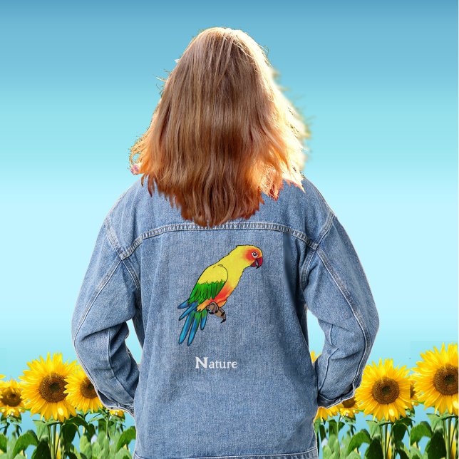 Chaqueta Vaquera Pájaro de macao colorido (Subido por el creador)