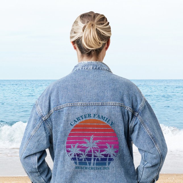 Chaqueta Vaquera Palm Tree Tropical Reunion Beach Family (Subido por el creador)