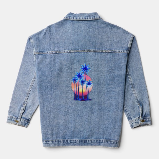 Chaqueta Vaquera Palmeras de neón (Reverso )