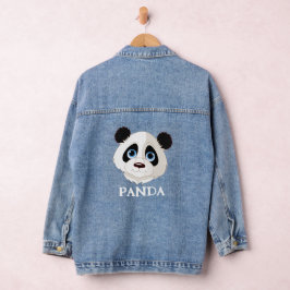 Chaqueta Vaquera Panda Bear Design Denim Jacket