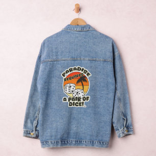 Chaqueta Vaquera Par De Dice Funny Boardgame Diseño Arte