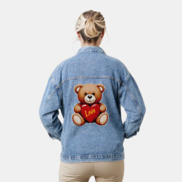 Chaqueta vaquera para mujer "Amor" de oso de peluc