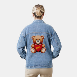 Chaqueta vaquera para mujer "Amor" de oso de peluc