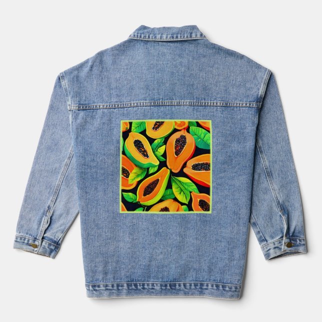 Chaqueta Vaquera Paraíso de Papaya Tropical (Reverso )
