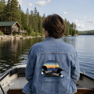 Chaqueta Vaquera Pareja de somorgujos en el lago Butterfield