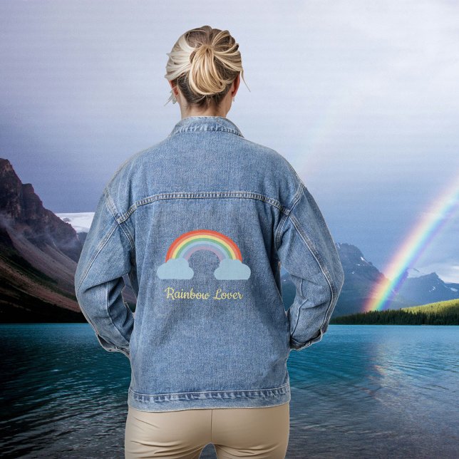 Chaqueta Vaquera Pastel arcoiris Lover (Pastel Rainbow Lover Denim Jacket)