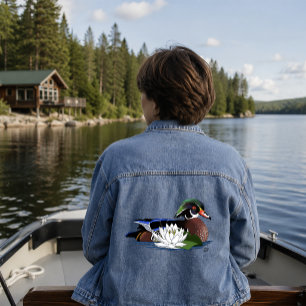 Chaqueta Vaquera Pato de madera colorido lirio de agua vida silvest