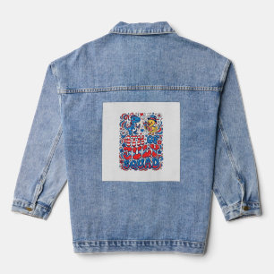 Chaqueta Vaquera Patriótico Kawaii Dinosaurio Mejor Padrastro Jamás
