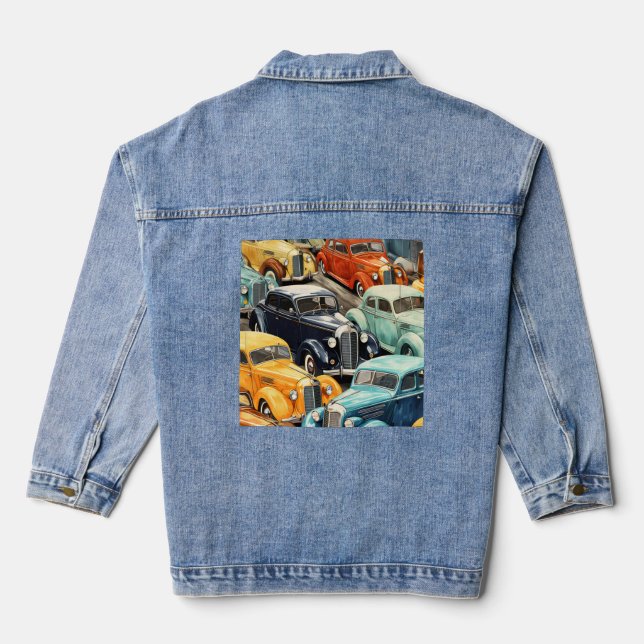 Chaqueta Vaquera Patrón de Coches Clásicos (Reverso )