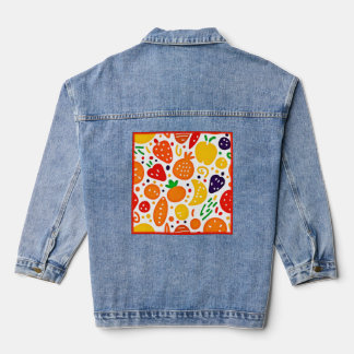 Chaqueta Vaquera Patrón de fruta vibrante