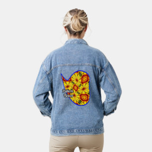 Chaqueta Vaquera Patrón de las flores doradas