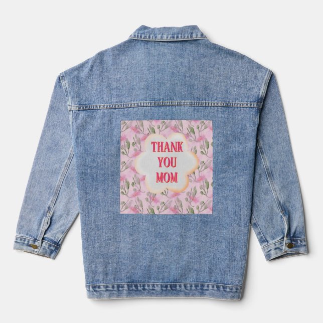 Chaqueta Vaquera Patrón floral de acuarela personalizado y personal (Reverso )