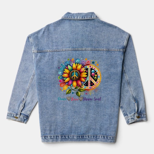 Chaqueta Vaquera Paz amor alma hippie (Reverso )