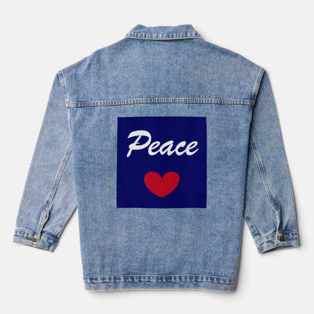 Chaqueta Vaquera Paz azul y blanca más corazón (Reverso )
