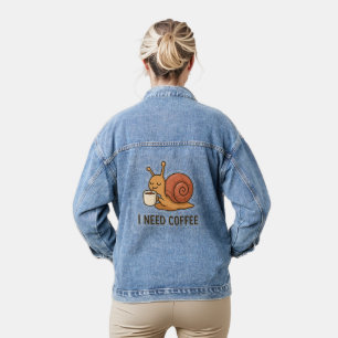 Chaqueta Vaquera Pegatina de café de caracol