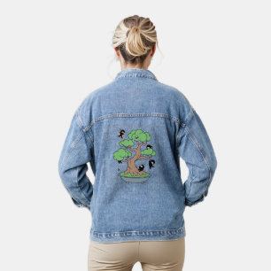 Chaqueta Vaquera Pequeños Ninjas en árbol bonsai en amarillo
